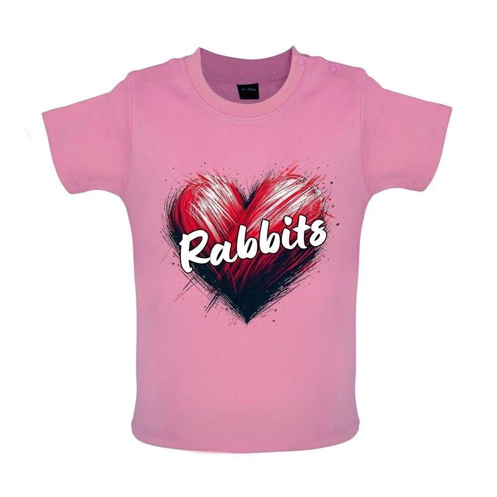

Love Heart Rabbits - Baby Kids Boys Girls Unisex T-Shirt / Babygrow - Dutch Holland Dwarf Lop Rabbit 130