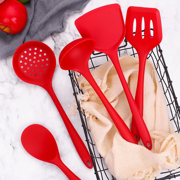 High-Temperature Resistant Silicone Spatula and Ladle Set - Anti-Scald, Slotted Design for Cooking