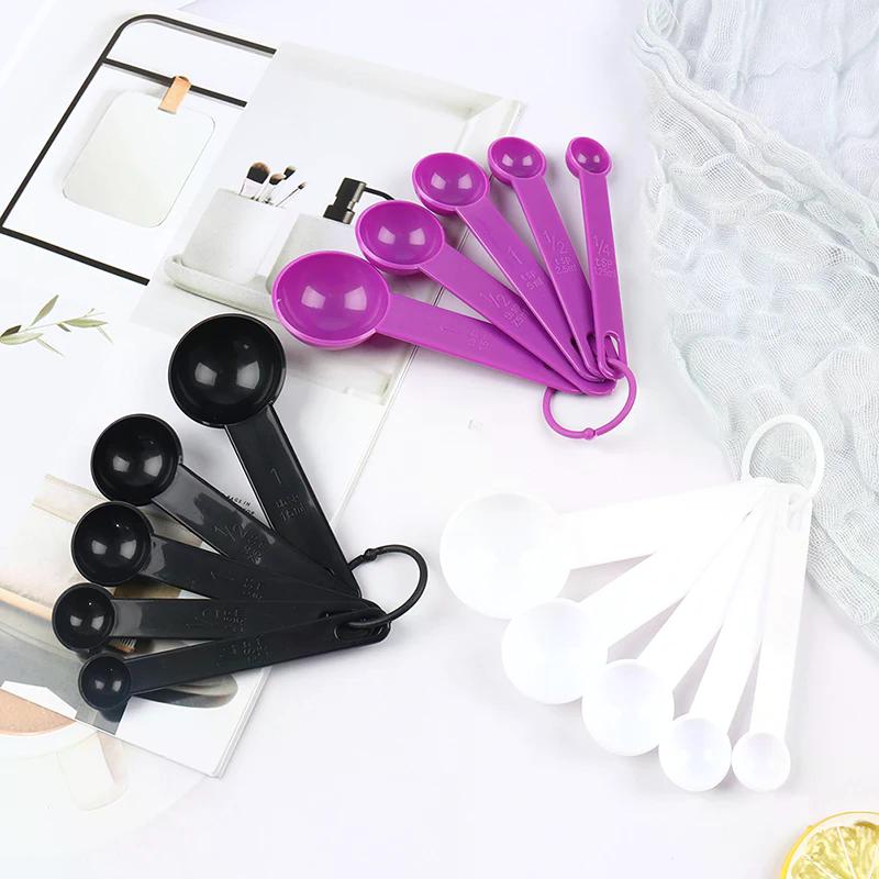 5Pcs Baking Cooking Tools Plastic Measuring Spoon Measuring Ladle With Scale