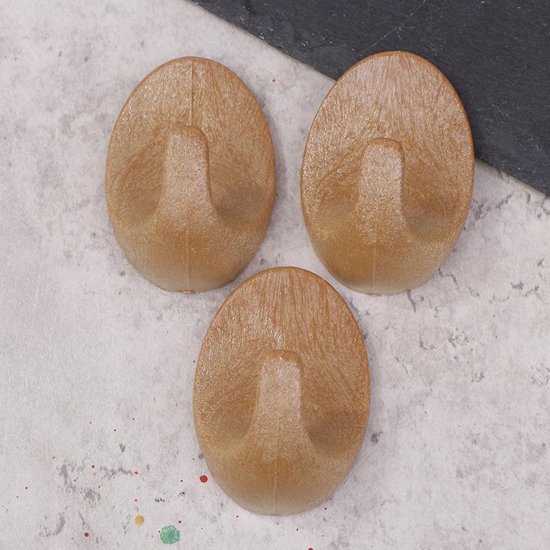 

3 шт. Пластиковые крючки с текстурой дерева, Самоклеящиеся крючки, Настенные крючки для ключей, Крючки для полотенец, одежды и сумок для использования на кухне