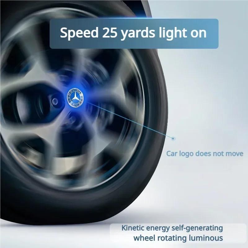 4PC/Set Mercedes Benz Magnetic Suspension Wheel Hub Caps LED Illuminated Lights Upgrade Wheel Center Caps1 SL1