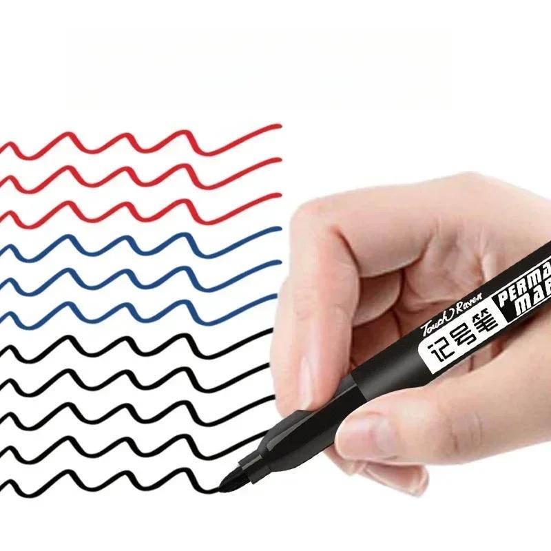 6-20PCs/Set PermanentMarker Pen Fine Point Waterproof Markers Thin Nib Crude Nib Black Blue Red Ink 1.5mm Fine Color Marker Pens