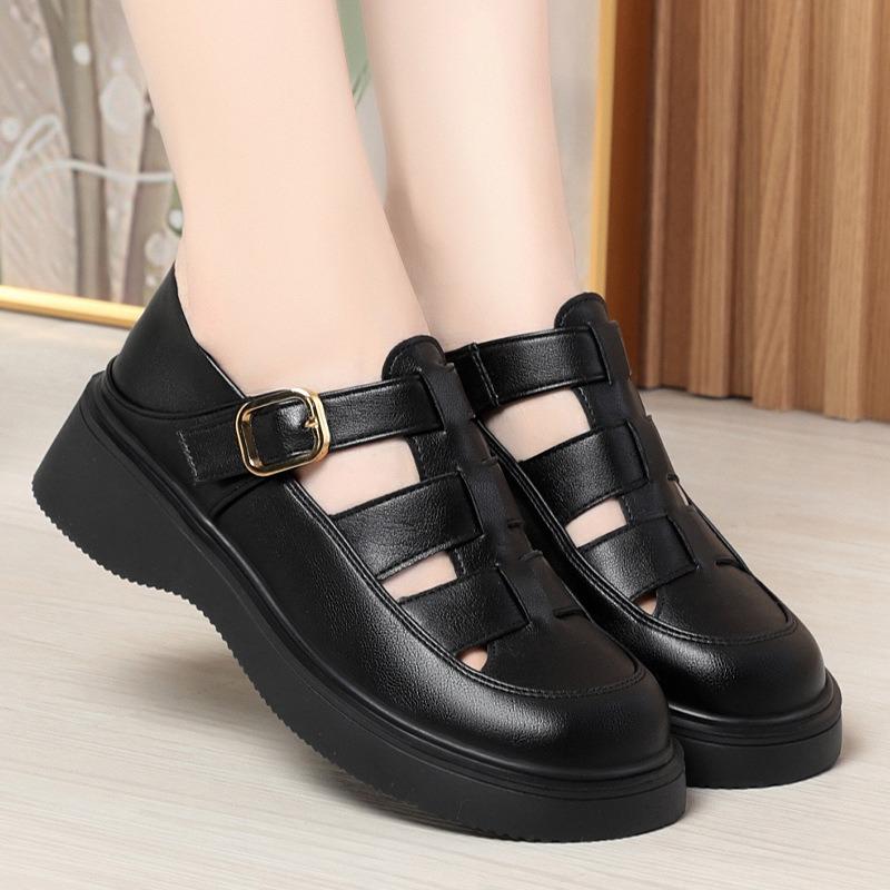 Summer Baotou Hollow Thick Bottom Roman Sandals for Women