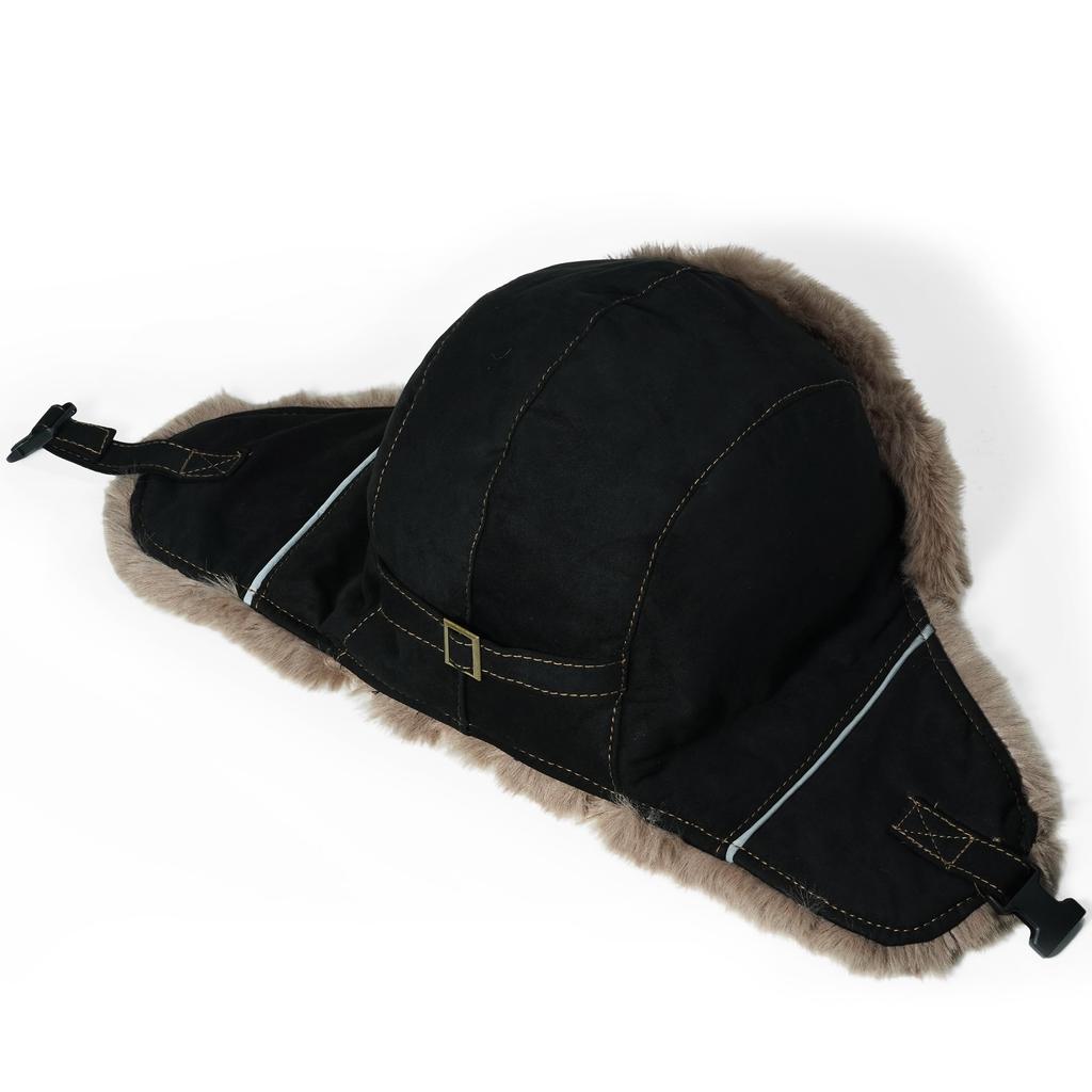 Sombrero de Invierno de Piloto CROOGO con Orejeras Badlands Frío Bomber Nieve Pesada Gorro Negro, Solapas, Cálido, Gorro, Esquí, Vuelo, Clima, Resistente al Viento, Sombrero, Exterior,