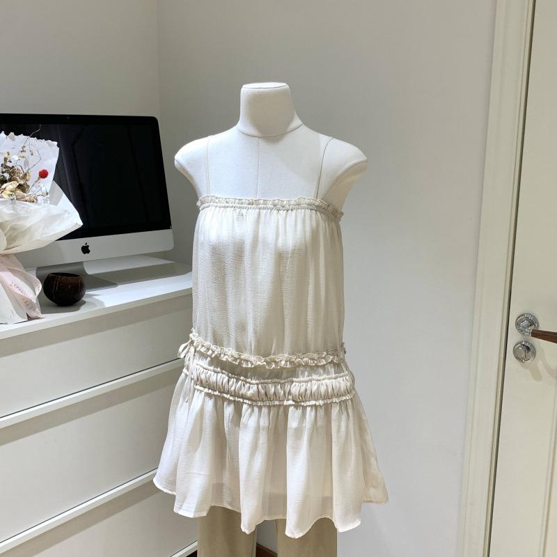 Zhao Lusi Inspired Romantic Melody Lace Patchwork Dress Medium абрикосовый
