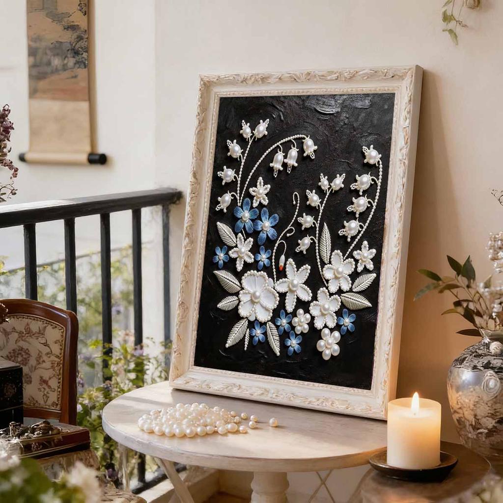 DIY Schöne Kleine Blume Perlen Kunstmalerei für Heimwanddekoration Bastelartikel für Erwachsene/Anfänger Geschenkidee Heimdekoration Ohne Rahmen