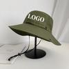 Custom Quick Dry Summer Men Bucket Hat Outdoor Uv Protection Wide Brim Hunting Hiking Hat Fisherman Hat Beach Sunscreen Cap