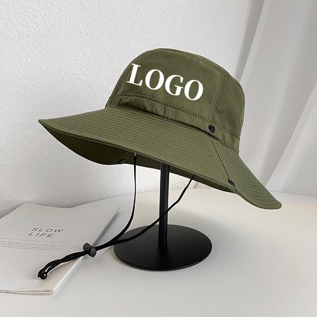 Custom Quick Dry Summer Men Bucket Hat Outdoor Uv Protection Wide Brim Hunting Hiking Hat Fisherman Hat Beach Sunscreen Cap
