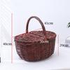 Panier de Tissage Oval à Poignée Panier Tressé Marron Blanc Paniers de Rangement Utiles Rangement Maison