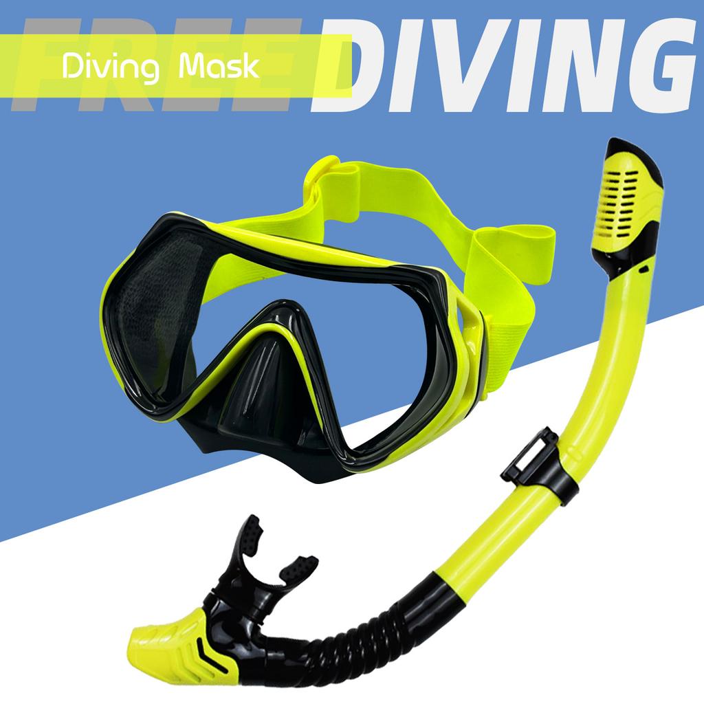 Dry Snorkel Set for Adults Youth Dry Top Snorkel Scuba Diving Mask with Nose Cover Anti-Fog 180° Wide View Mirrored Lens Snorkeling Gear for Men Women