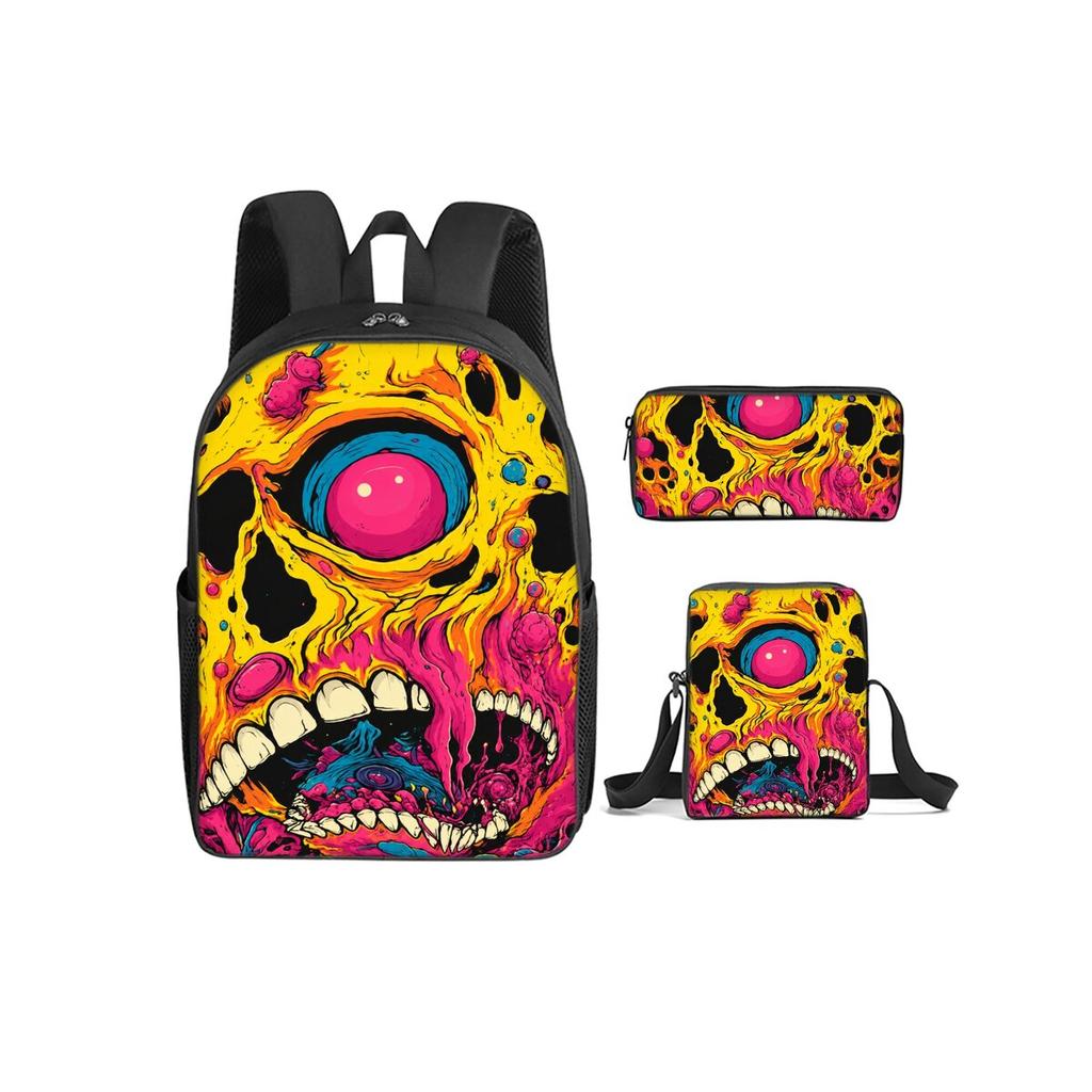 Bow Print Single Layer Rucksack Minimalist Style for Boys/Girls Children Best Gifts 2D Flat Animated Schoolbags