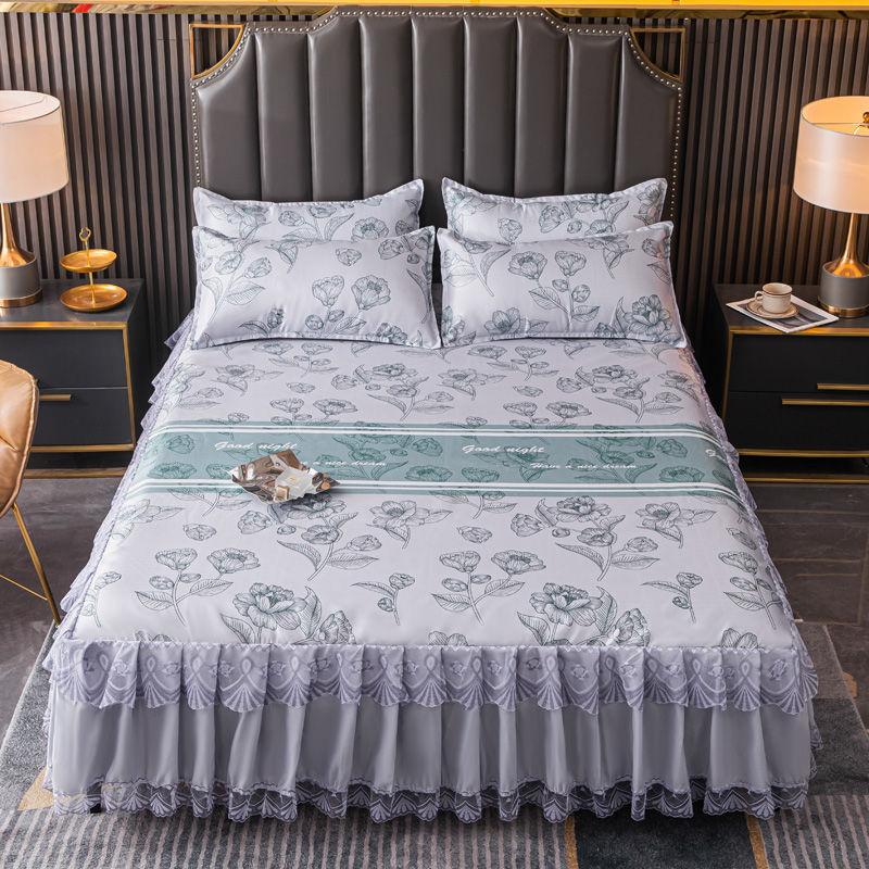 Bedroom Flat Sheets Bed Printed Fashion Modern Queen King Size Washed Cotton Comfortable Bedding Mattress Cover Bedspread