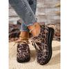 Lace-up Platform Leopard Print Low-top Shoes Women's Plus Size Casual Lace-up Shoes