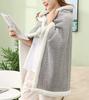 Flannel Embossed Shawl Blanket: Light Luxury, No Pilling, No Fading, Machine Washable, Ideal for Naps & Air Conditioned Spaces.