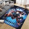 Demon Slayer Retro Style Square Area Rug, Non-Slip Floor Mat for Bedroom, Perfect Gift for Fans