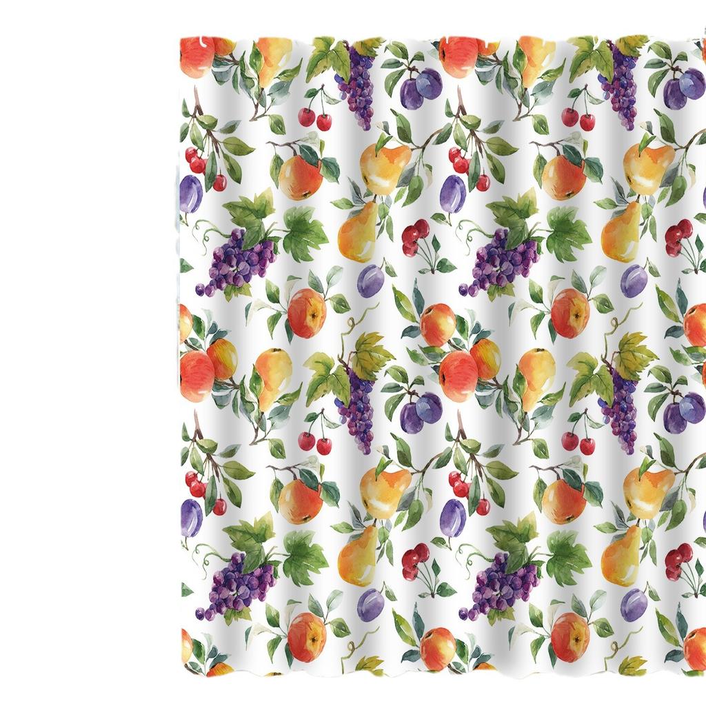 Bathroom Waterproof Curtain Digital Printing Plant Fruit Shower Curtain Free Punching Toilet Partition Curtain Shower Cloth