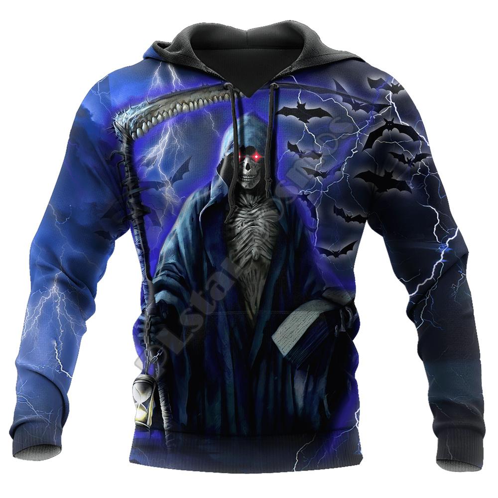 Bărbați, toamnă, îmbrăcăminte pentru bărbați, cu model de craniu de groază, hanorac, imprimare 3d, îmbrăcăminte de stradă, pulover Harajuku, îmbrăcăminte sport hip hop