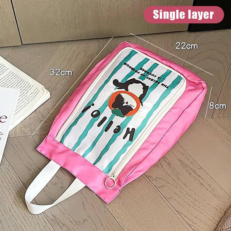 Portable Double Layer Travel Shoe Bag Separate Storage Waterproof Shoe Storage Bag Handheld Thickened Dustproof Shoe Bag