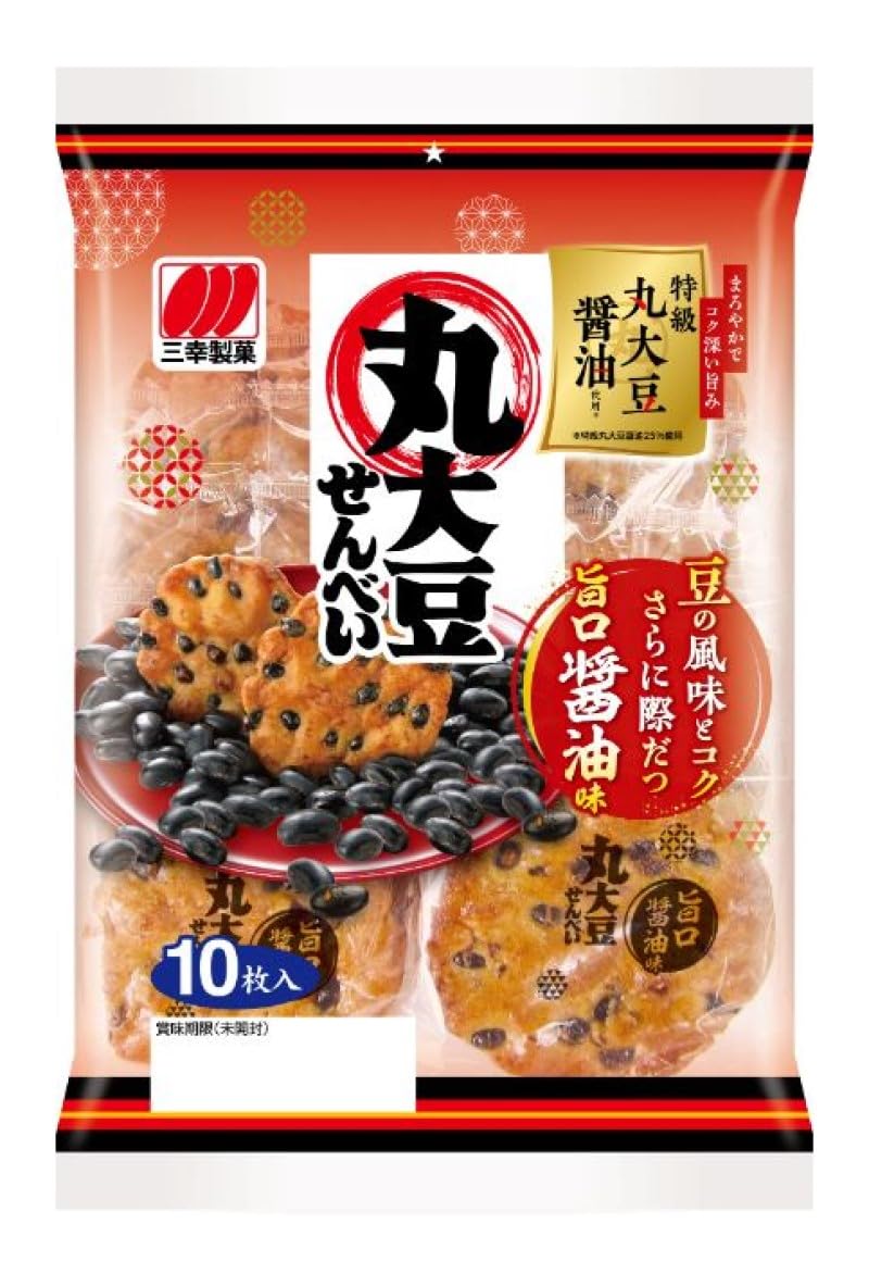 

Sanko Seika Цельные соевые бобы Вкусный соевый соус 10 штук x 12 пакетиков Крекеры, Вкус,