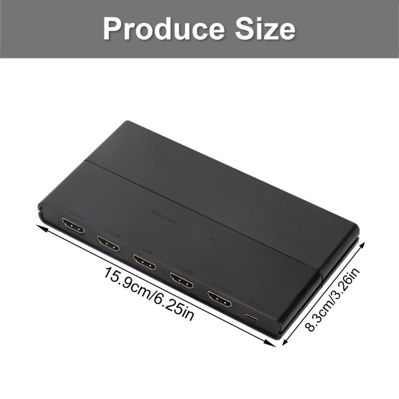 HDTV 1x4 Splitter Box Video Switcher Transmits High Resolution Video To 4 Screens Simultaneously Easy Operation