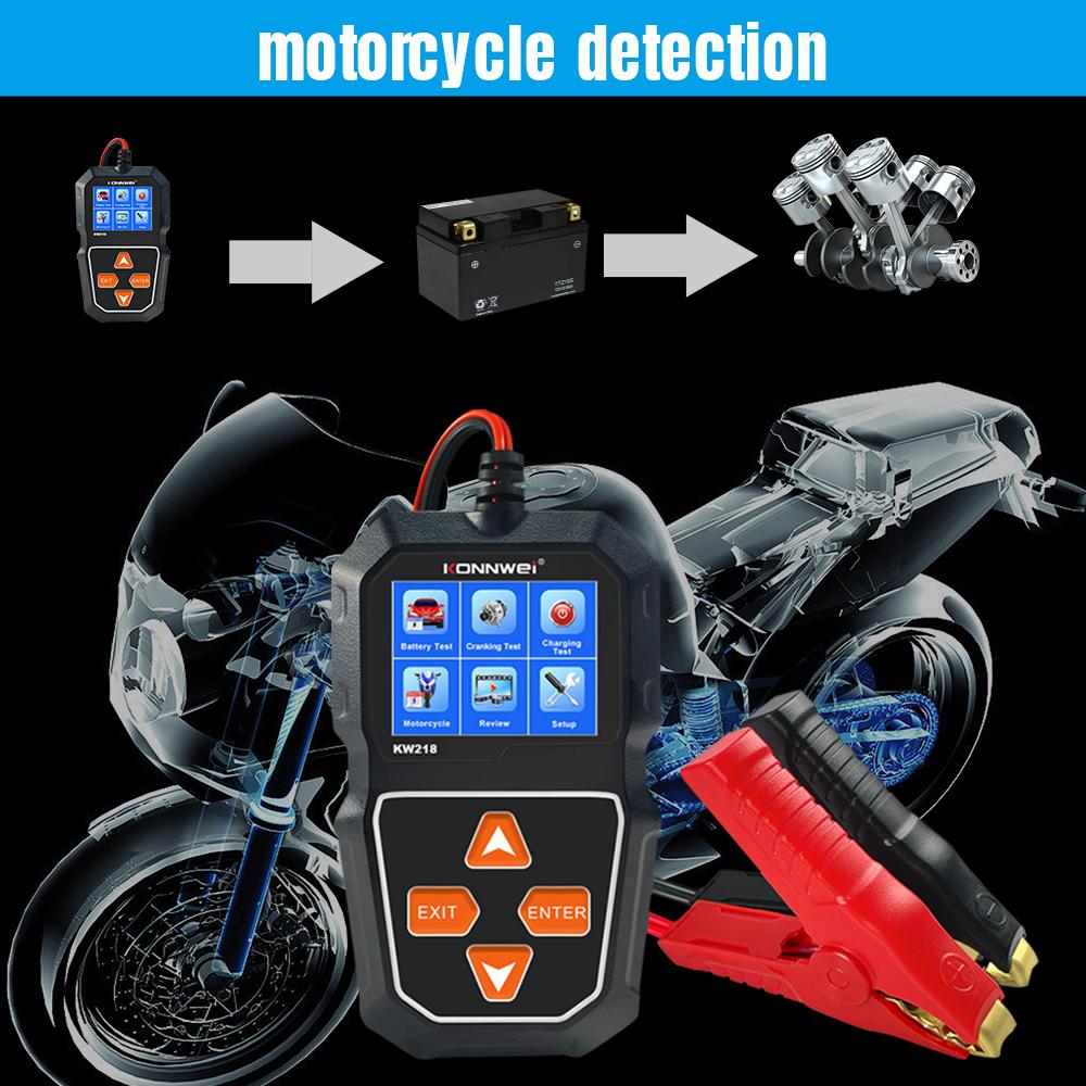 Car Battery Tester 12V 6V Motorcycle KONNWEI KW218 Cranking Test Charging Test Diagnostic Tool Support EFB AGM GEL Lead-acid Batteries