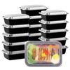 Moretoes 15-Pack Meal Prep Containers, Reusable Food Containers with Lids, 24 Oz, 1 Compartment Food Storage Containers, Reusable Lunch Boxes, Food-Gr
