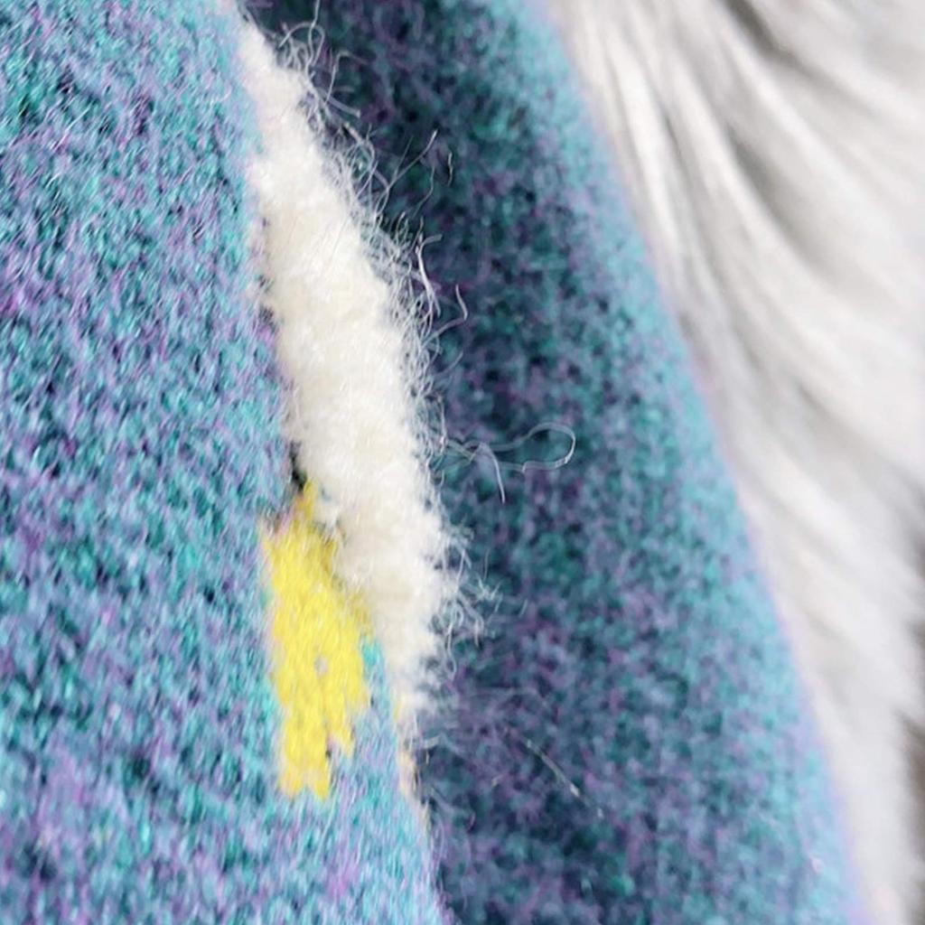 Women Long Sleeve Knit Loose Cardigan Cartoon Sheep V-Neck Button Sweater Coat