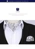 [HISDERN] Ascot Tie Men's Silk Silver Light Gray Neck Scarf Wedding Formal Scarf Stylish Paisley Pattern Men's Gentleman RC-04S