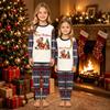 Family Matching Christmas Print Round Neck Long Sleeve Top and Pants Loungewear Set for Parent and Child