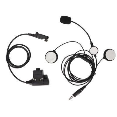 Motorradhelm-Ohrhörer + U94 PTT 7,1 mm Geräuschreduzierung Helm Bilaterales Headset mit Clip für