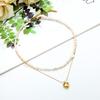 Lamp Luxury Freshwater Pearl Double Necklace Plated Geometric Love Clavicle Chain Premium Durable Quality Useful