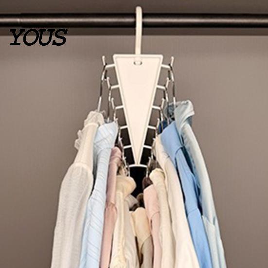 Durable Clothes Hanger Double-Sided Hanger, with 12 Hooks Open Hook Design, V-Shape Vertical Easy Access Organizer, for Shirts Hats Belts Scarves