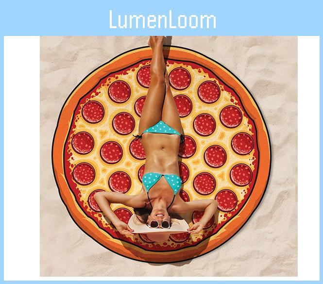 Hamburger Donuts Pizza Design Strandtuch für Kinder und Erwachsene aus Polyesterstoff für Pool und Strand