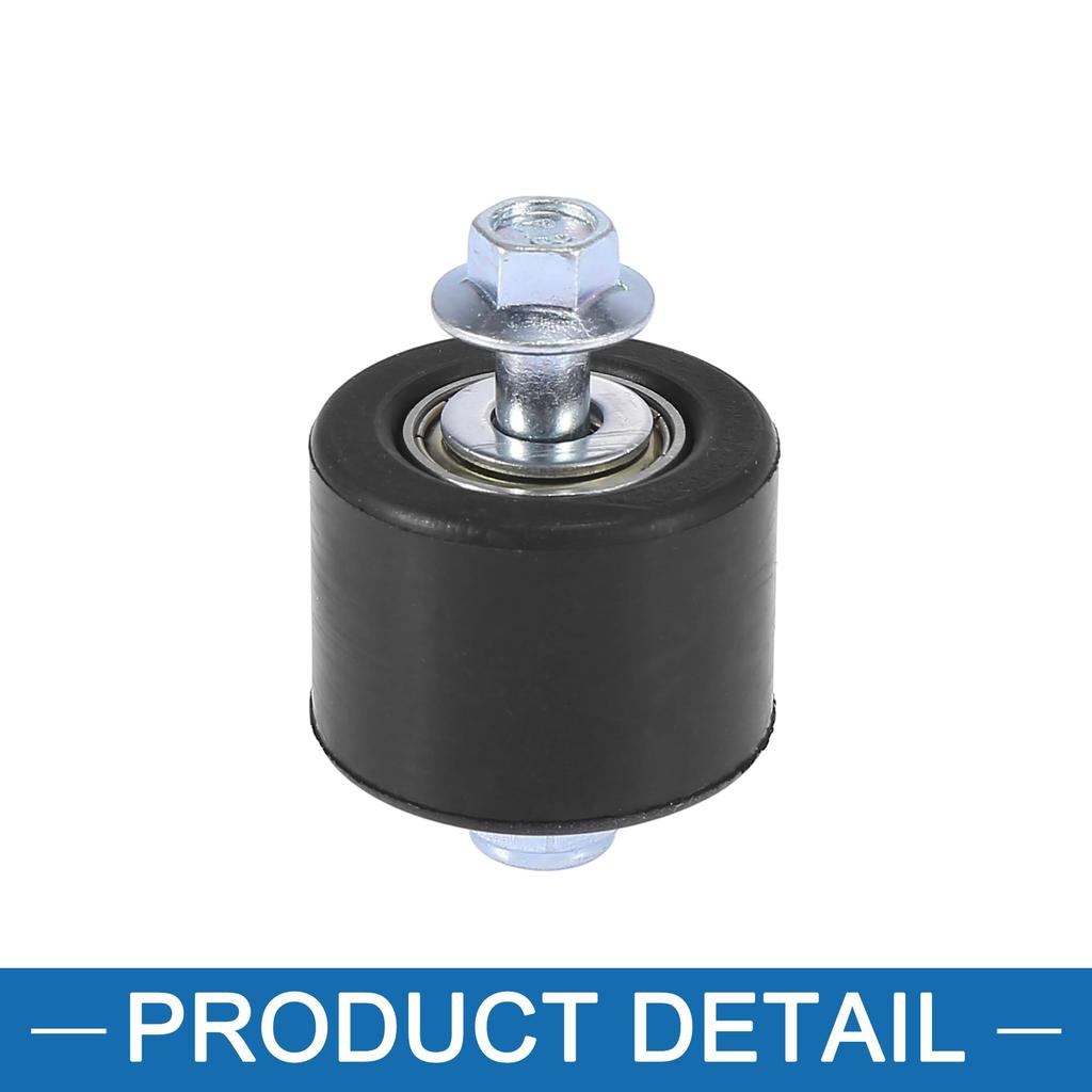 A ABSOPRO Motorcycle Chain Pulley Roller Slider 8mm Street Bike ATVs Wheel Guide Set Rubber Metal Black