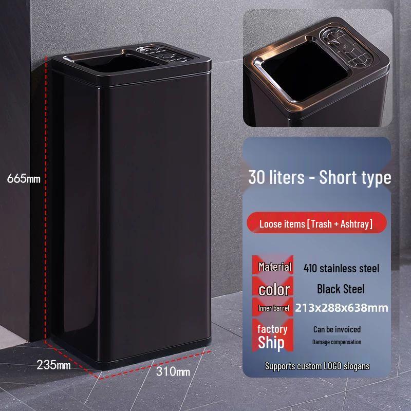 Commercial Stainless Steel Standing Ashtray Bin