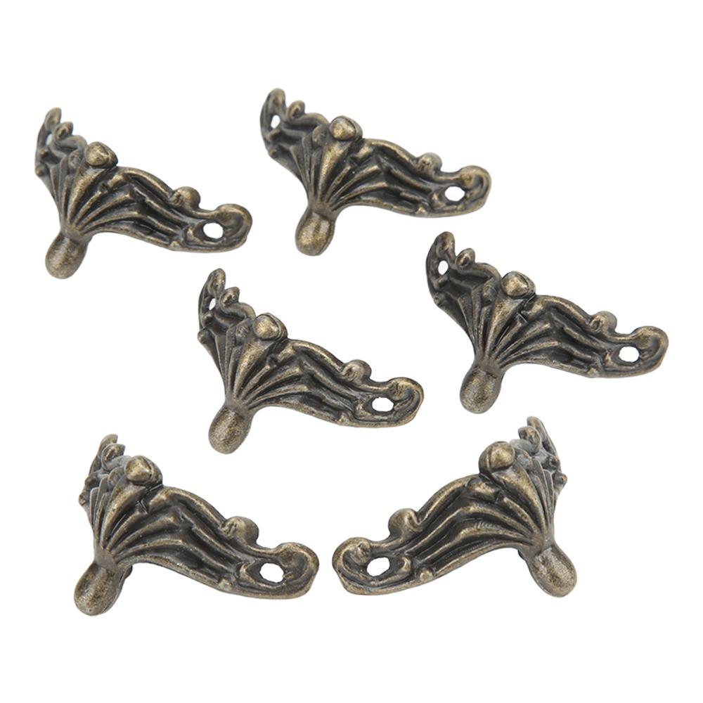 12PCS Zinc Alloy Box Corner Protectors Bronze Metal Corner Protector Jewelry Box Legs  Jewelry Boxes