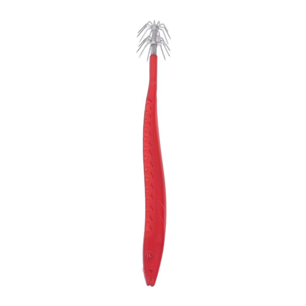 10PCS High Carbon Steel Squid Jig Hooks S M Fishing Bait Hooks Sea Fishing Hooks  Freshwater Fishing Red-14cm
