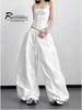 Women's High-Waisted Wide-Leg Korean Style Spring Pants - White, Slimming, Casual Student Outfit (2026)
