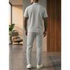Solid Waffle Mens Casual Short Sleeve Polo Shirt And Long Pants Set
