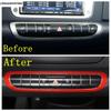 Red Hand Brake / Steering Wheel / Window Lift / Handle Bowl / Warning Lamp Cover Trim Accessories For Smart Fortwo 451 2009-2015