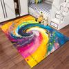 Vibrant swirling colorful abstract carpet Yoga living room room decor children's crawling mat doormat area rug games mat