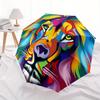 1pc Colorful Lion Face Automatic Open, Sturdy Iron Frame, Compact Folding Design, All-Season Portable Umbrella for Women & Men, Outdoor Umbr