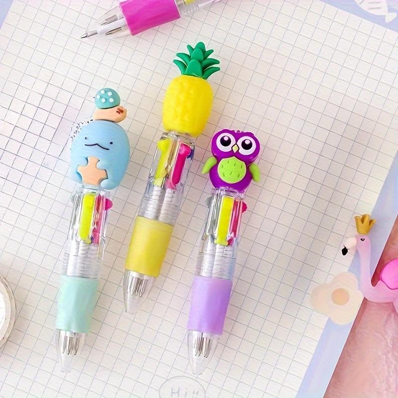 A Set of 20 Cute Retractable Ballpoint Pens, Ergonomic Round Pen Body, A Variety of Cute Designs, Suitable for School and Office Supplies