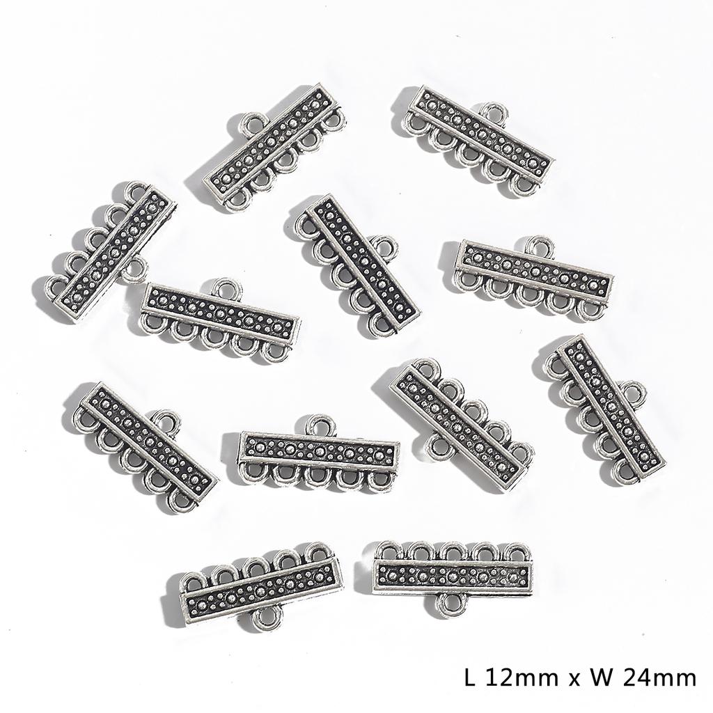 10pcs Component Multilayer Clasp Buckle Necklace Bails Connector Tassel Chains 3 Strands Toggle Filigree Jewelry Joyas Craft