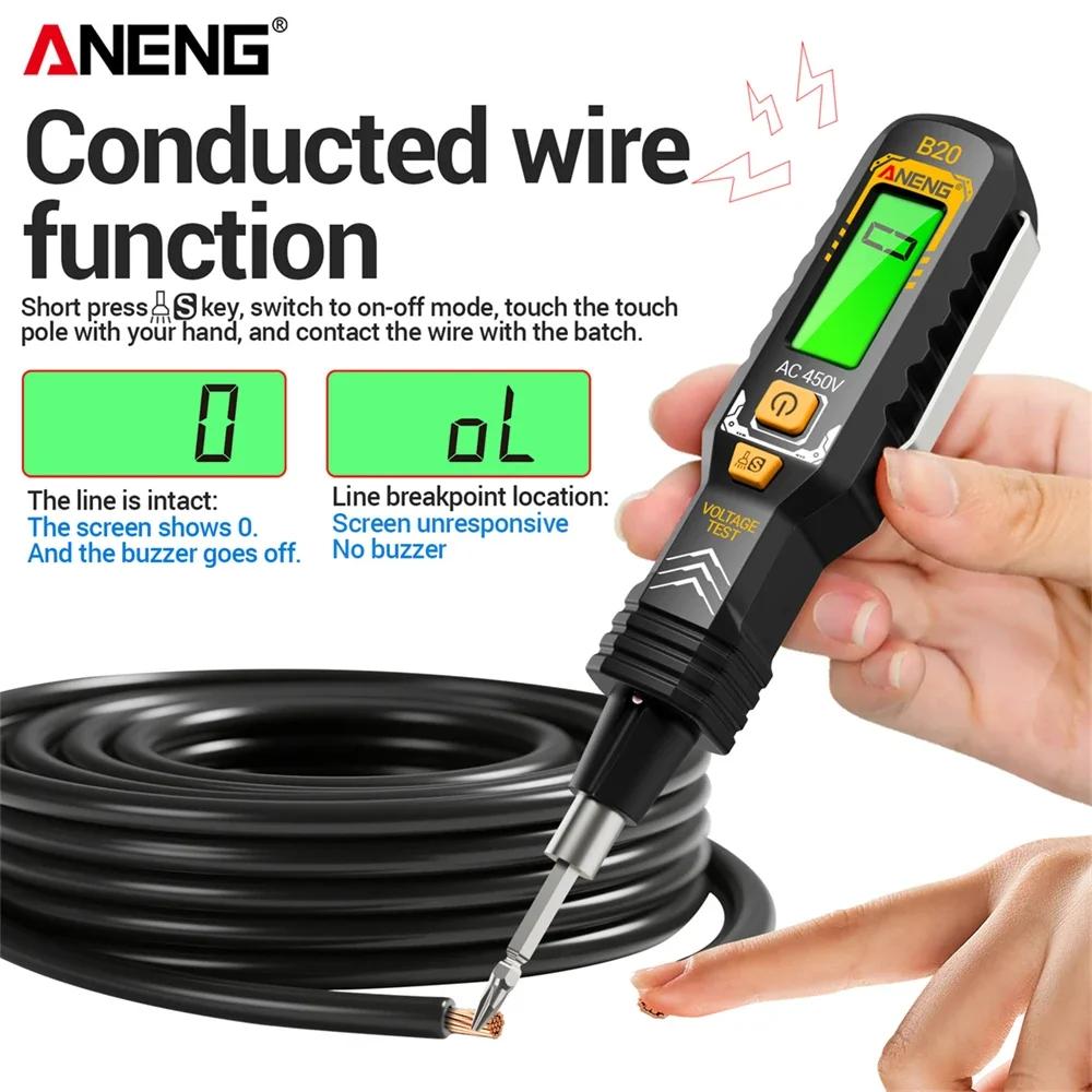 2026 ANENG B20 Voltage Tester Pen Dual-use Screwdriver Double Head Insulated Slotted Cross Pen Screw Driver Repair Meter Hand Tools Digital Display