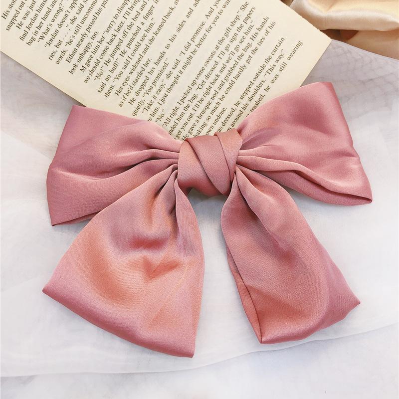Fashion Ribbon Bow Hair Clips for Women Large Bow Hairpin Girls Satin Trendy Ladies Hairgrips Cute Barrette Hair Accessories