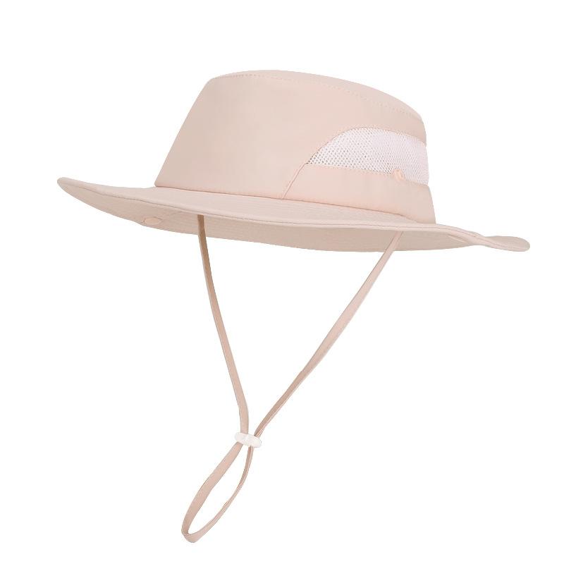 Children's Hat Summer Breathable Sunscreen Hat Solid Color Large Brim Bucket Hat Boys and Girls Outdoor Travel Sun Hat