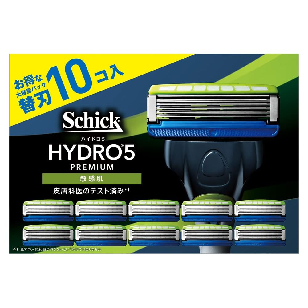 Schick Hydro 5 Premium Sensitive Skin Razor Blades 10 Count Shaving Replacement Cartridges
