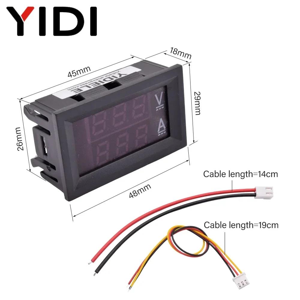 0.56 Inch LED Digital Display Current Voltage Meter DC 0-100V 0-1A 0-10A Ammeter Voltmeter Calibrate Reading Volt Amp Detector