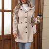 Amazon 2025 cross-border European and American foreign trade women's clothing autumn and winter temperament slim lapel button woolen coat coat